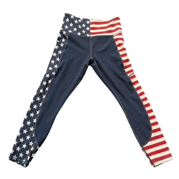 American Flag Leggings – Size Medium – Blue – Excellent Condition - Picture 1 of 3